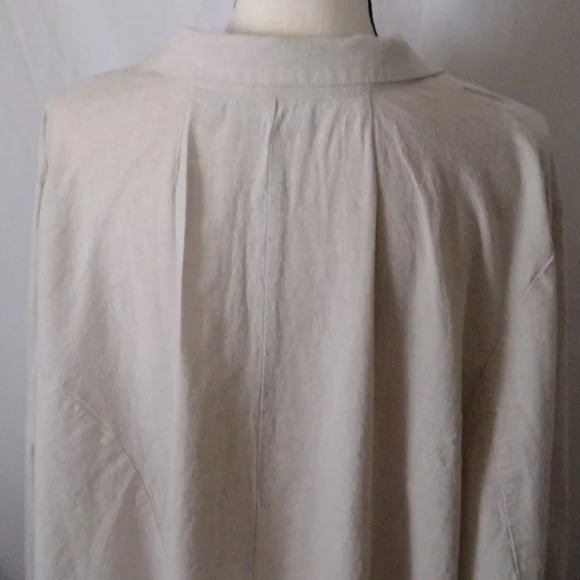 AVENUE WOMEN OVERSIZED DOUBLE BREASTED BLAZER LINEN BLEND - Picture 6 of 11